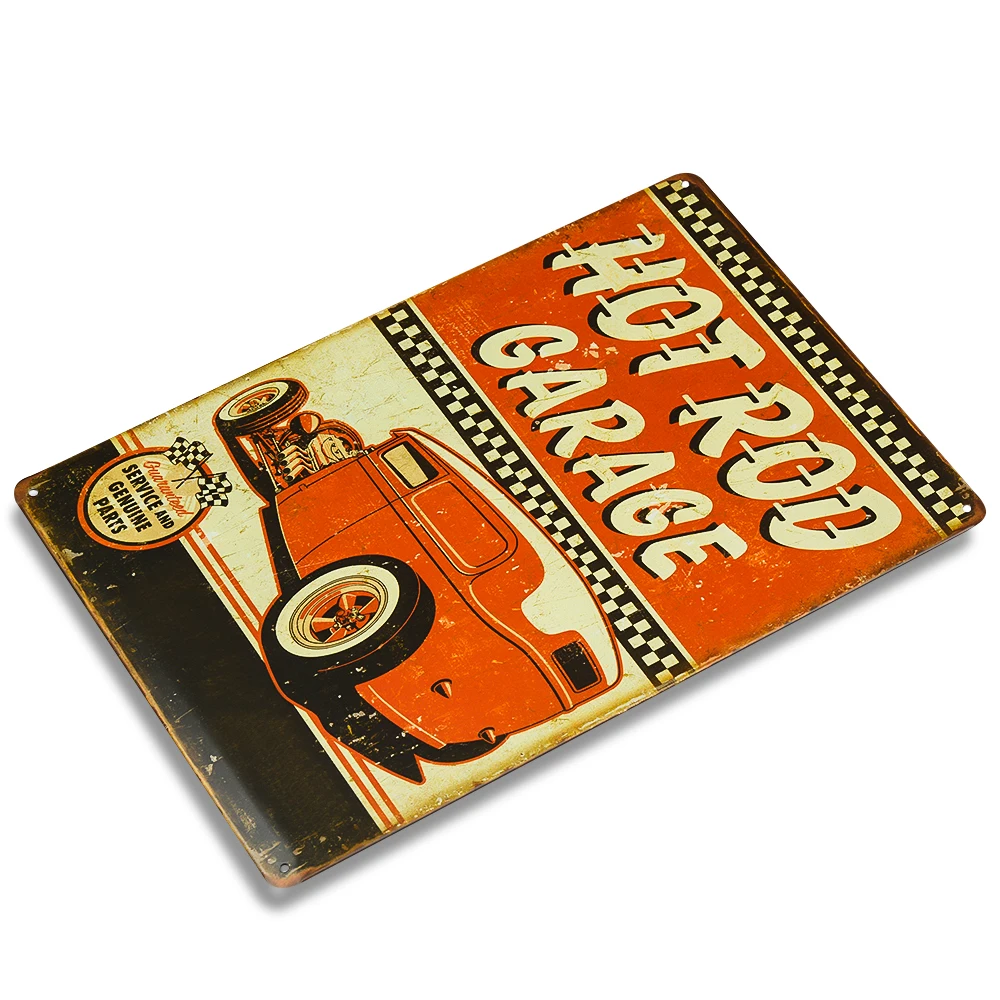 Винтажный металлический жестяной знак хот-род гараж автомобильный номерной паб