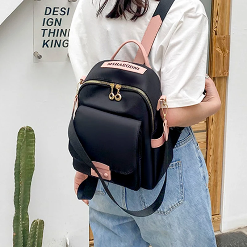 

Black Oxford Backpack for Women Waterproof Small Backpacks Casual Lady Bagpack Anti Theft Travel Rucksack Fashion Female Mochila