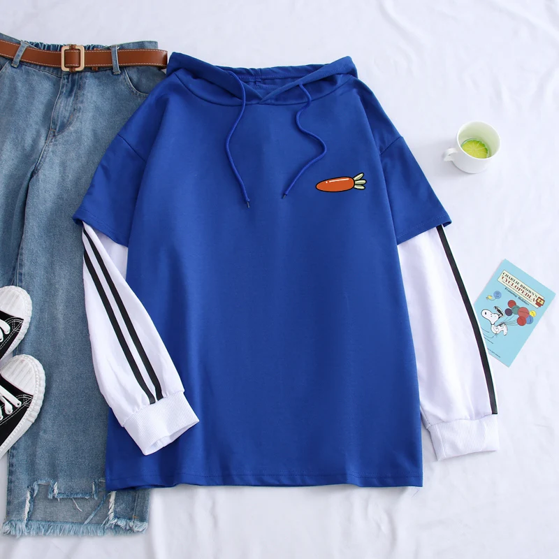 

Autumn Casual Hoodies Mens Funny Fruit Print Pullover Men Hip Hop Sports Wear Fake Two Pieces Sweatshirt Streetwear Unisex