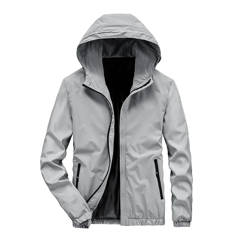 

New Arrival Spring Casual Jacket Men Hooded Thin Anti-UV Jacket Slim Fit Waterproof Coat Zipper Men Sun Protection Clothing