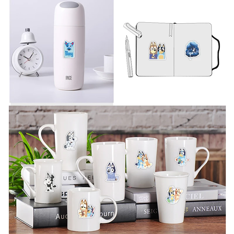 

10/30/50 Cartoon English Bluey Graffiti Sticker Waterproof Fridge Guitar Laptop Motorcycle Skateboard Joke Decal Kid Classic Toy