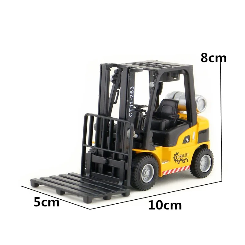 Литая Игрушечная модель инженерный автомобиль вилочный погрузчик тяговый со
