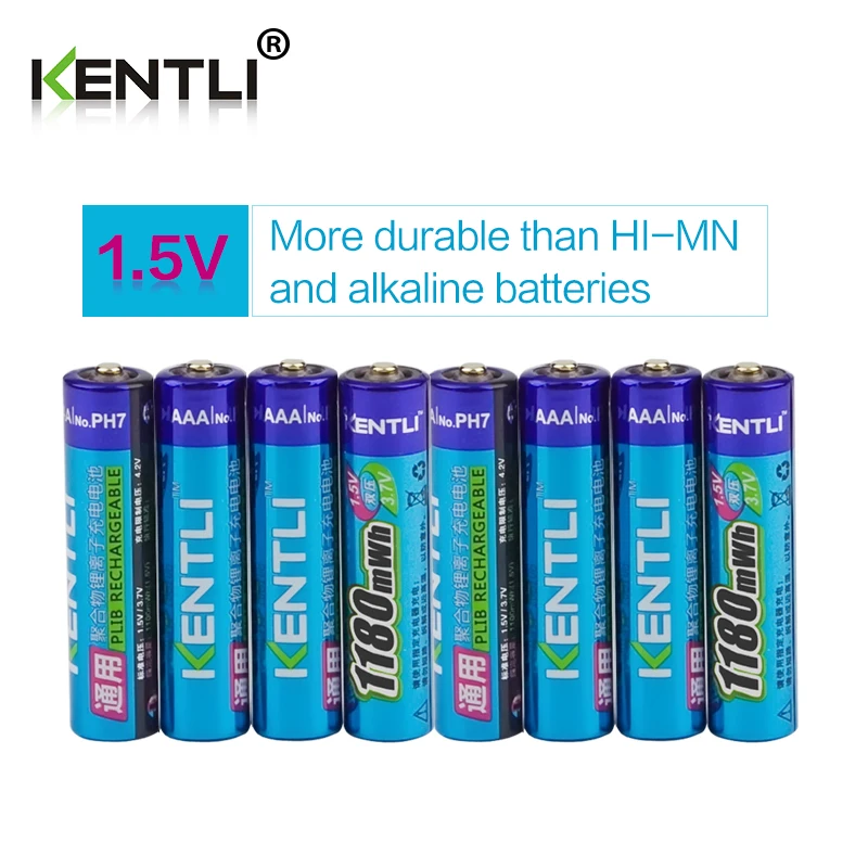 KENTLI 1,5 v 1180mWh AAA литий-полимерный литий-ионный полимерный литиевый аккумулятор