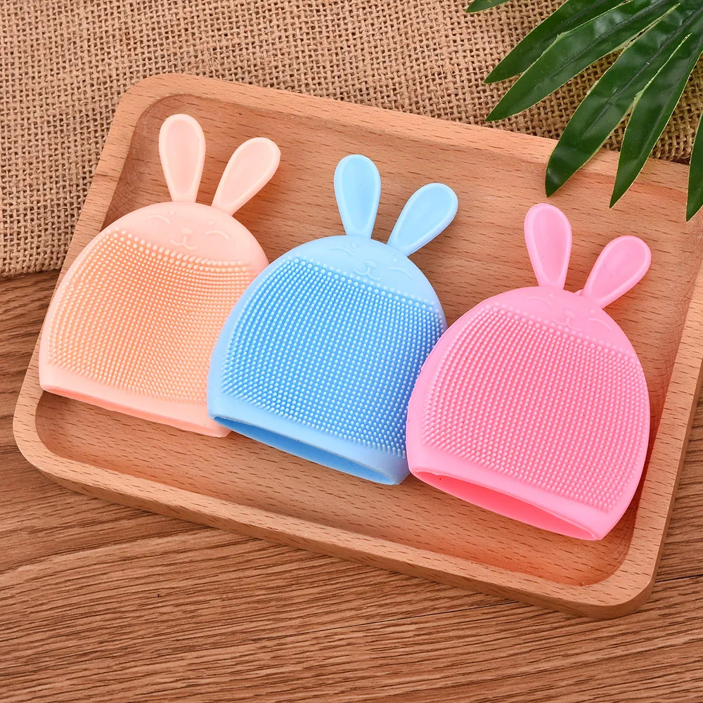 

3 Colors Rabbit Face Deep Cleaning Washing Massage Brush Silicone Face Cleansing Brush Clean Pores Beauty Skin Care Tools