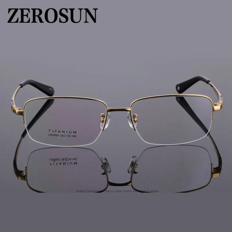 Zerosun 150 мм титановая оправа для очков мужские широкие большие очки полуоправы IP