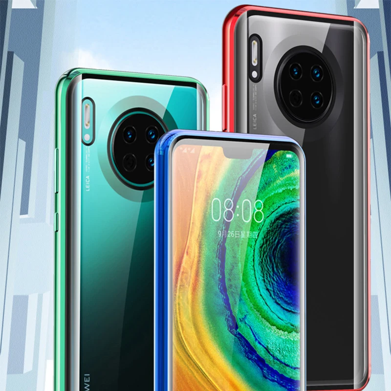 Магнитный чехол для телефона huawei mate 30 Pro 360 полный защитный s Закаленное стекло