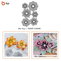 6pcs flowers metal cutting dies stencil diy cards stencils photo album embossing paper making scrapbooking knife mold new
