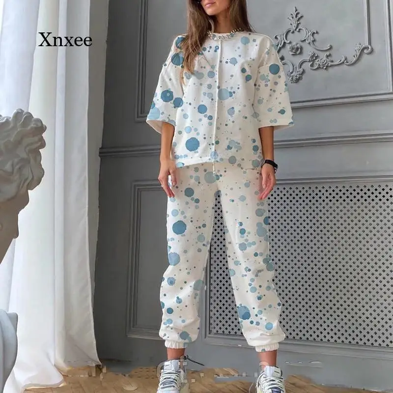 

Осень 2021, повседневная спортивная одежда, комплект из двух предметов, Женский пикантный топ в рубчик с открытыми плечами и брюки для бега