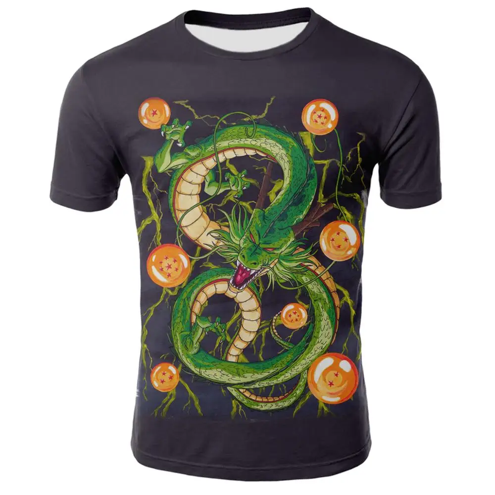 Мужская футболка в стиле аниме Харадзюку с 3D графикой летняя рубашка круглым