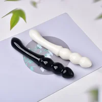 Natural Black Obsidian White Marble Jade Stone Hand Carved Crystal Healing Gift Crafts Home Decoration For Gift 1pcs