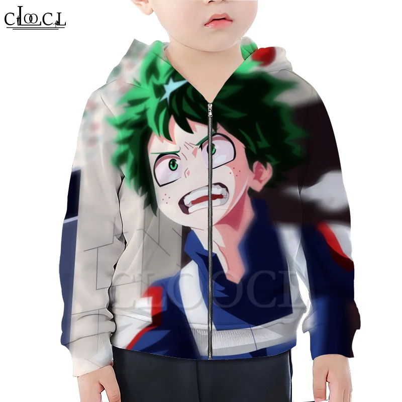 

Толстовка унисекс на молнии с капюшоном и 3D-принтом «Моя геройская Академия»