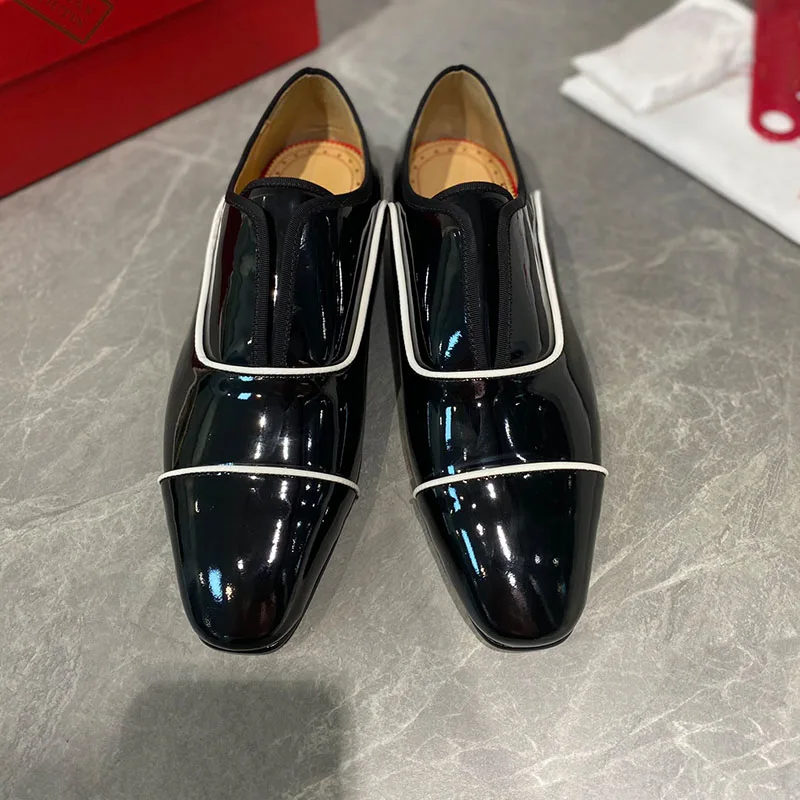 

Formal Shoes Men's Custom-made Leather Shoes Flat-bottom Round Toe Luxury Brand Men's Shoes Custom-made Large Size 38-47