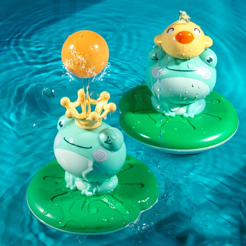 

Новинка 2021, электрический спрей в форме лягушки, набор спреев для воды, плавательный бассейн, игрушки для купания, спринклер для душа для дет...