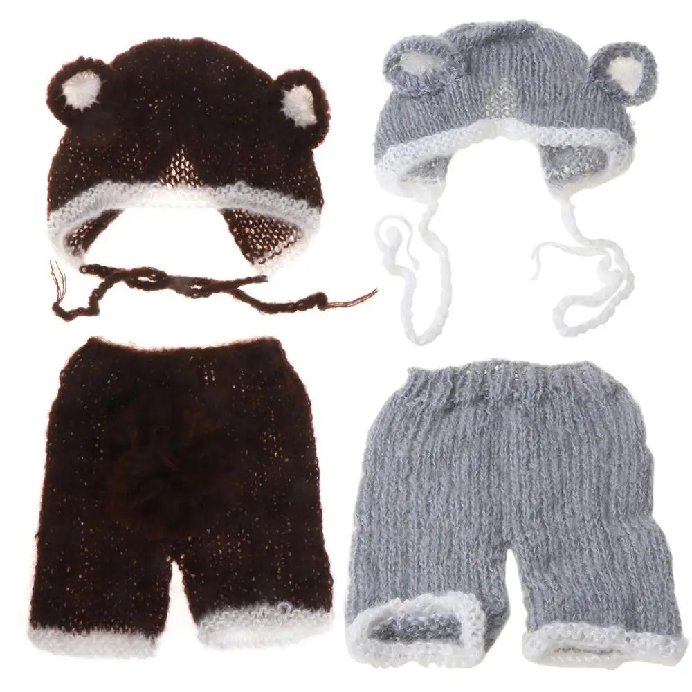 2 шт./комплект мягкий мохеровый комплект из шапки и брюк| |