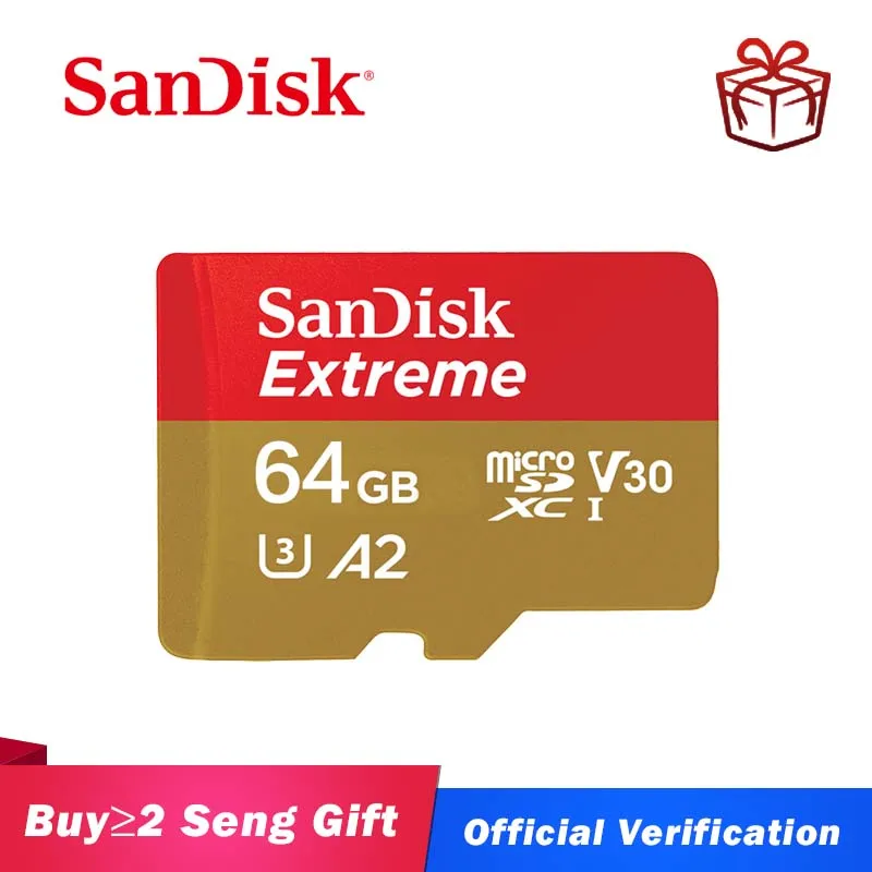 

SanDisk Memory Card Extreme micro SD Card UHS-I C10 U3 V30 A2 microSDHC/microSDXC Flash 32GB 64GB 128GB 256GB 400GB TF Card