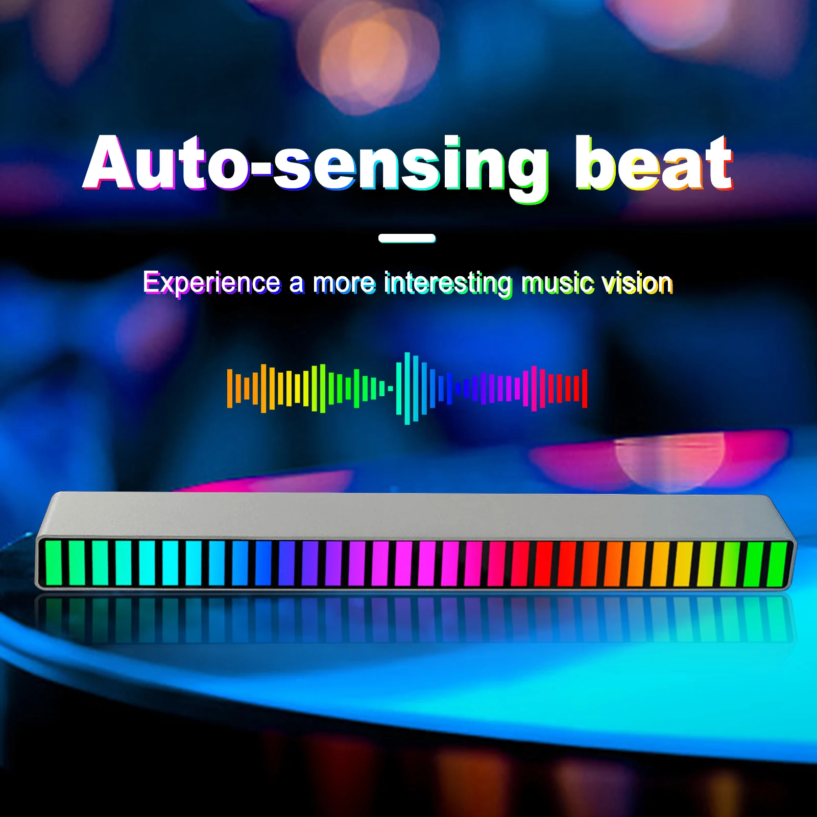 RGB LED Light Bar Sound Control APP Colorful Atmosphere Lamp Pickup Rhythm For Car Desktop Game Room Decor Strip | Лампы и освещение