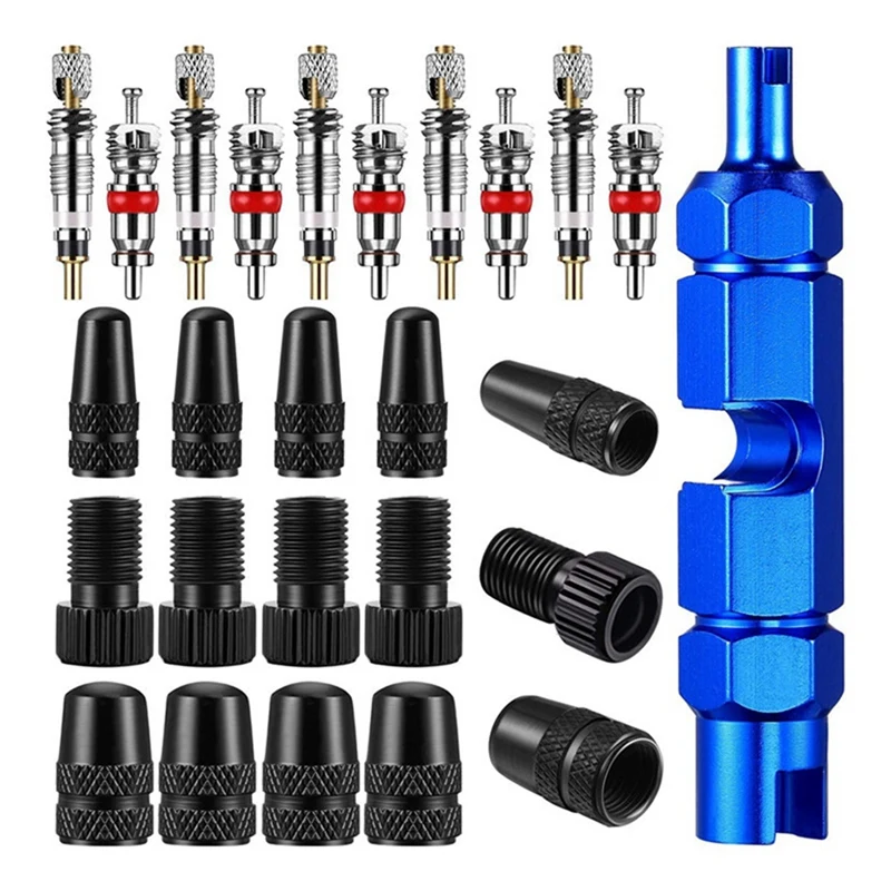 

1 Pcs Bicycle Bike Chain Wear Indicator Chain Checker Tool & 1 Set Bike Valve Remove Tools