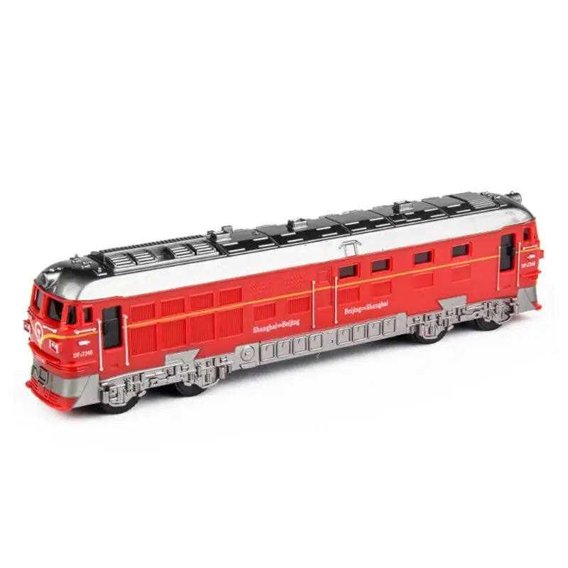 1: 87 имитация сплава Поезд Локомотив модель машинка с инерционным механизмом игрушки звуковые огни - Цвет: Красный
