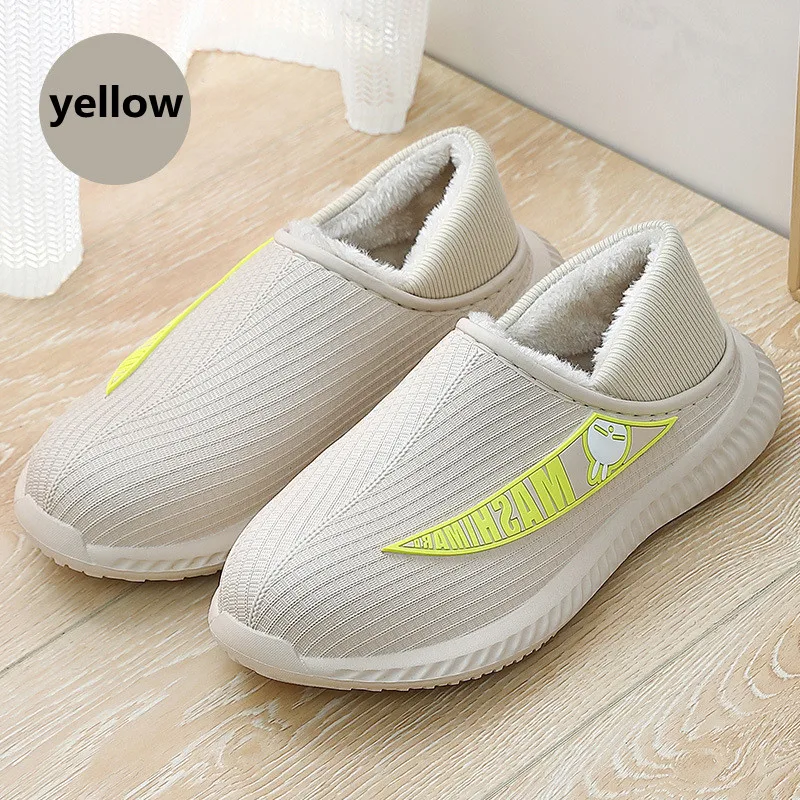 New Women Slippers Winter EVA Waterproof  Couples Non-Slip Thick Sole Cotton Indoor Plush Cotton Outdoor Zapatillas Hombre