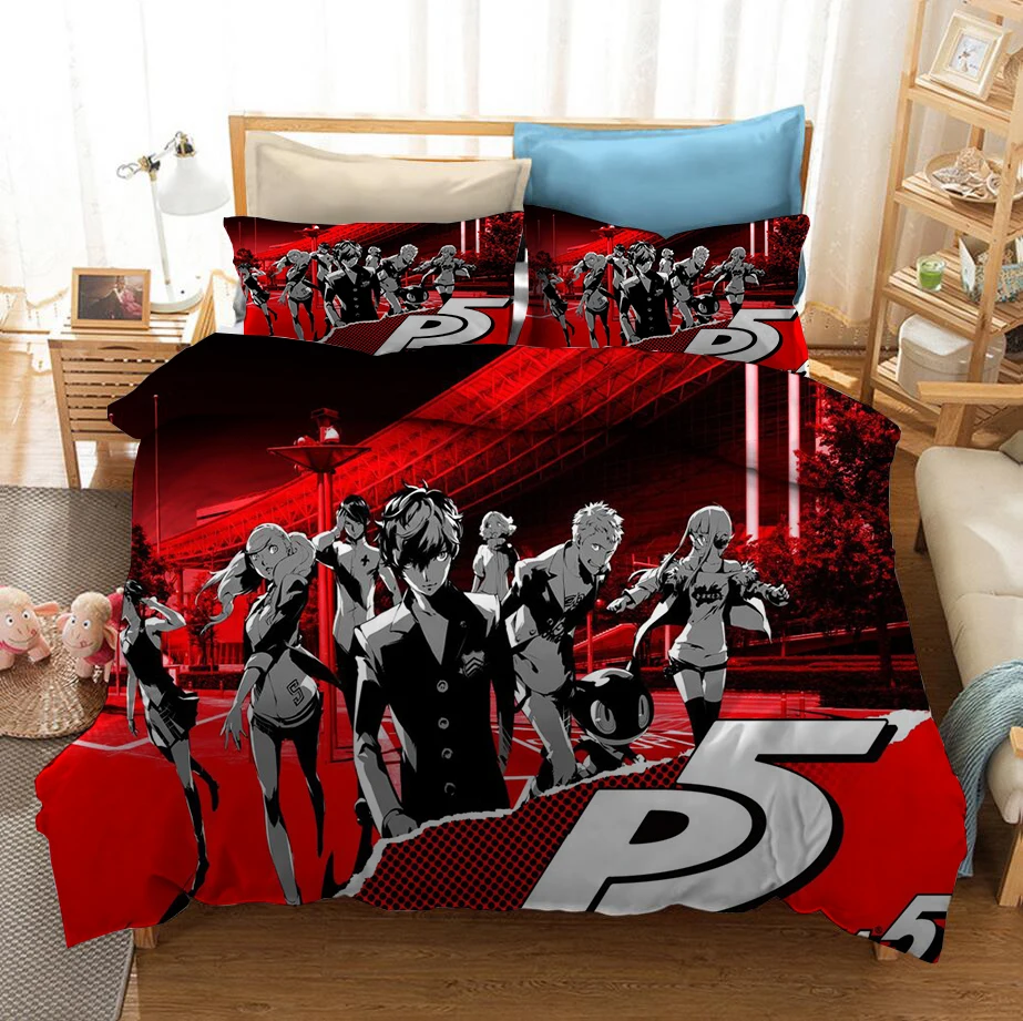 

PERSONA 3D Printed Bedding Set Duvet Covers Pillowcases Comforter Bedding Set Bedclothes Bed Linen