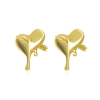 new personality exaggerated love ear studs fashion water drop one arrow piercing earrings female jewelry gift