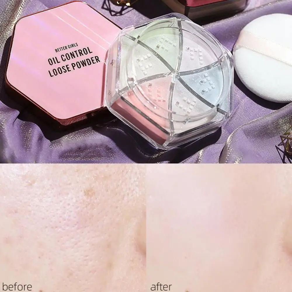 

80% Hot Sale 6 Colors Oil Control Loose Powder Setting Makeup Concealer Anti Sweat Cosmetic
