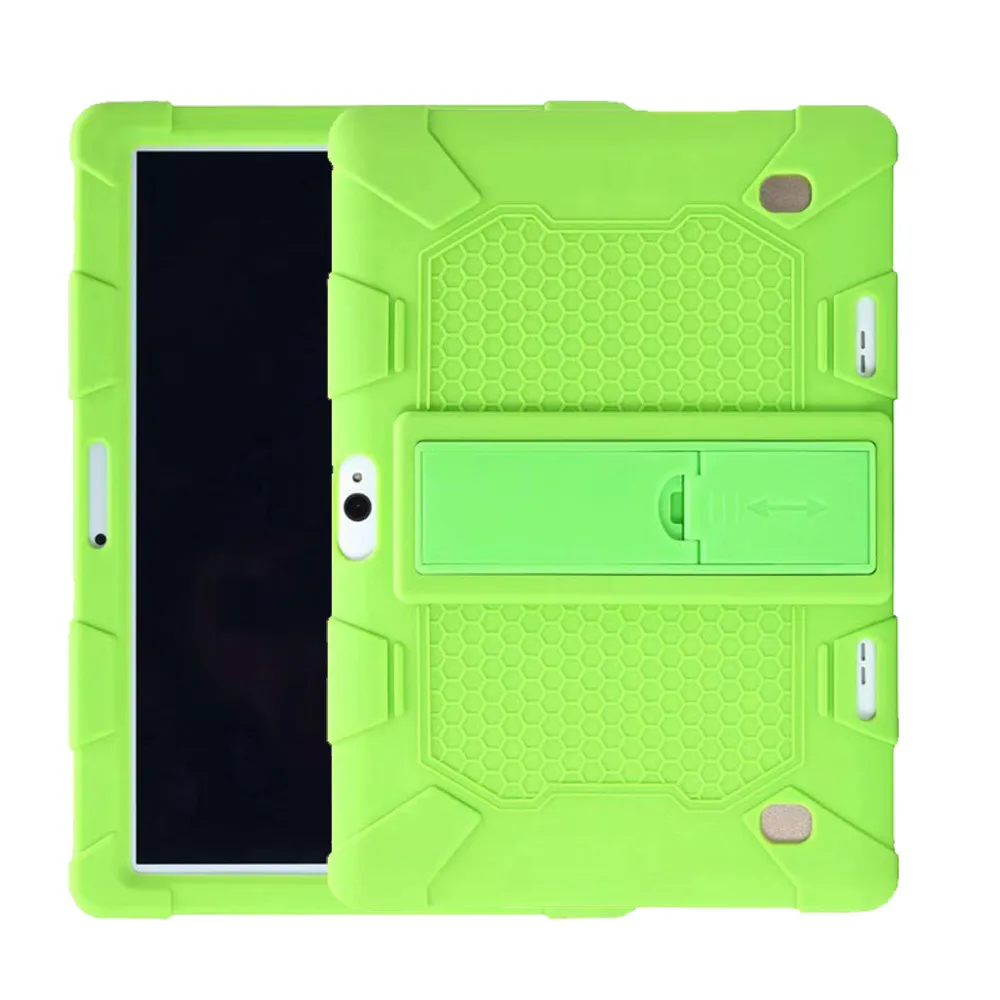 Зеленый Мягкий силиконовый чехол для универсальных 1" 10,1 дюймов Android Tablet pc tablet PC противоударный задний Чехол защитный чехол+ ручка - Цвет: Зеленый