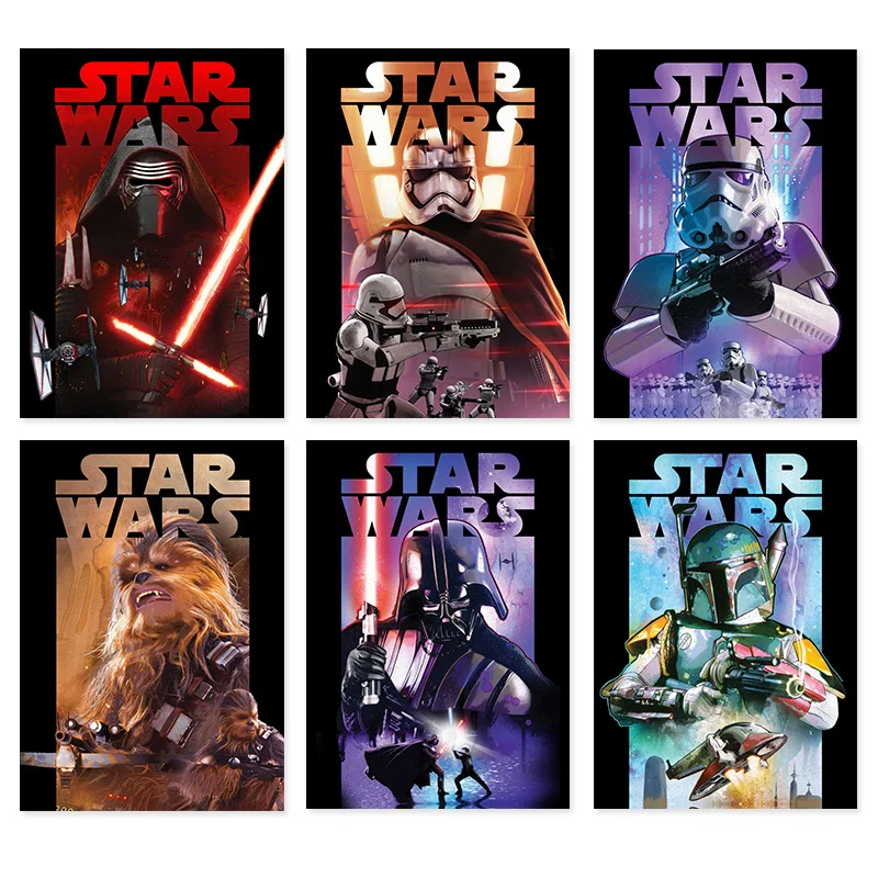 

Classic Movie Poster Star Wars Canvas Painting Watercolor Star Wars Print Picture Art Wall Sticker Kids Room Bar Home Decor Gift