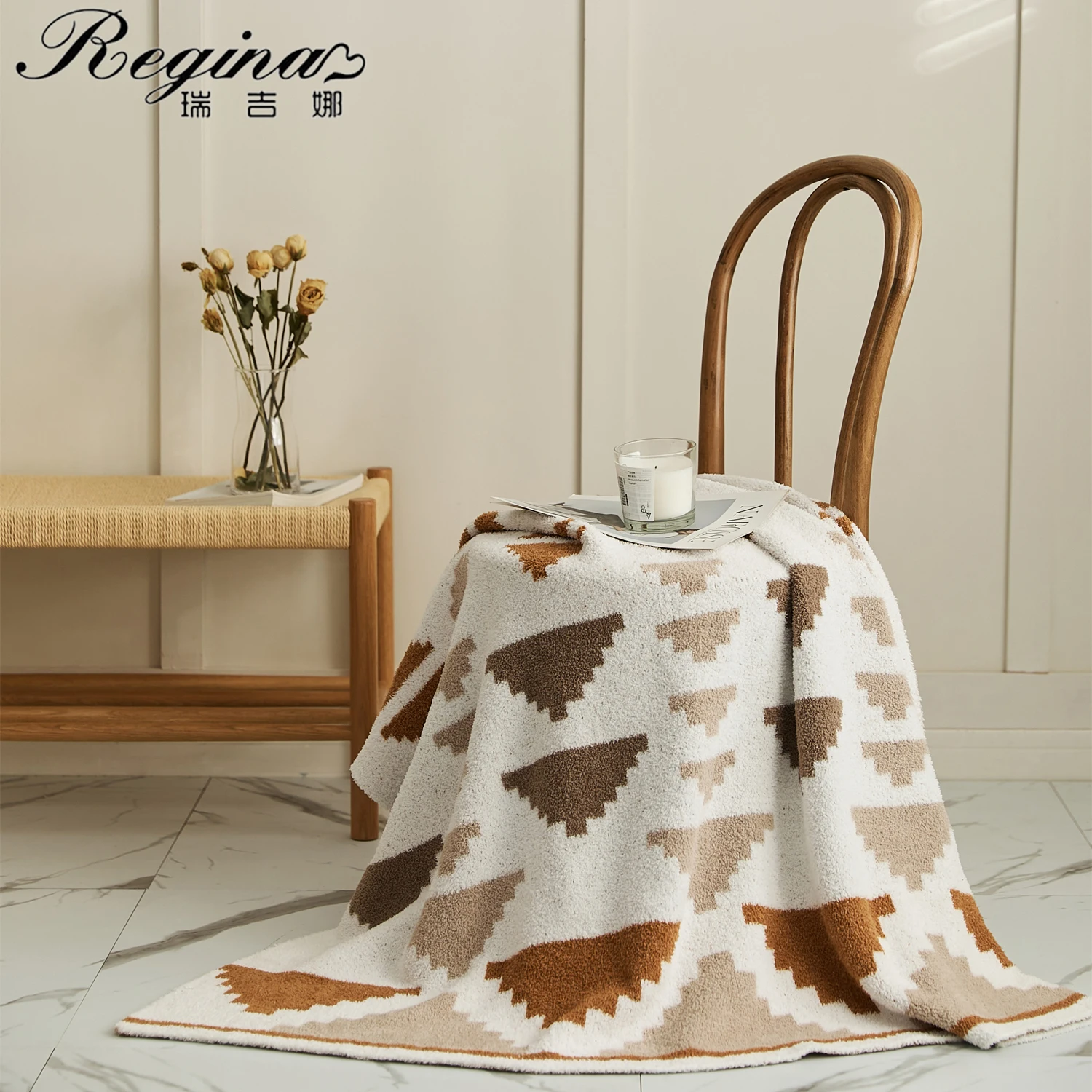 

REGINA Luxury Fuzzy Warm Plaid Blanket Microfiber Fabric Autumn Decoration Plush Throws Soft Sofa Bed Bedspread Quilt Blankets