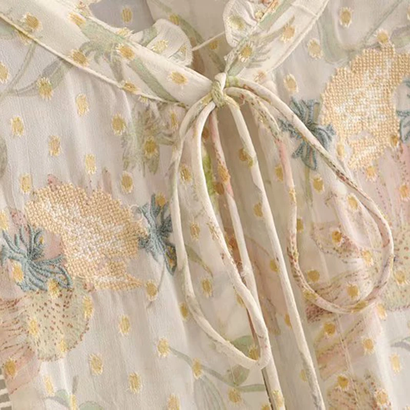 2019 мода галстук-бабочка с длинным рукавом Футболка кисточками Blusas Винтаж