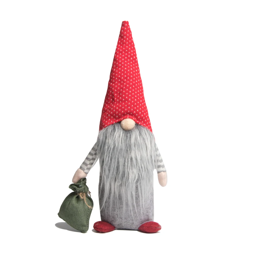 Серебристый 15inch Creative Christmas Swedish Gnome gift bag Tomte Gonme Large Stuffed Toy Elf Christmas Decoration For Home New Year Decor - Цвет: Серебристый