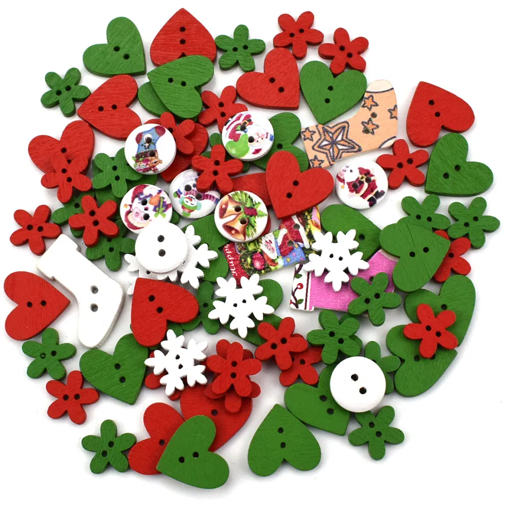 

200PCS 2Hole Wooden Buttons for Scrapbooking Crafts DIY Baby Children Clothing Sewing Accessories Button Decoration