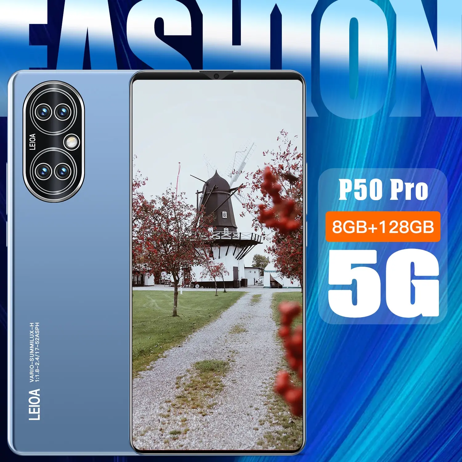 

P50 Pro 8 + 128gb 24 + 48mp Andriod 10 Mobile Cell Phone Mtk6595 Deca Dual Core Sim + Micro Sd Face Id 5000mah Smartphones