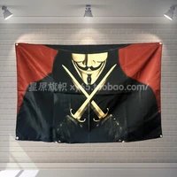 v word killer team movies poster scrolls flag bar cafes hotel theme home decoration banners hanging art waterproof cloth