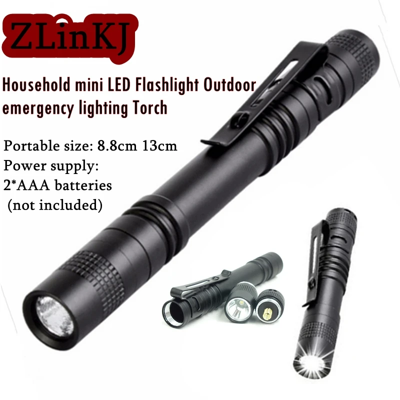 

Медицинский бытовой Мини светодиодный фонарик ZLinKJ, фонарик 2 AAA с зажимом для ручки, для рыбалки, кемпинга, верховой езды, фонарь варийное осв...