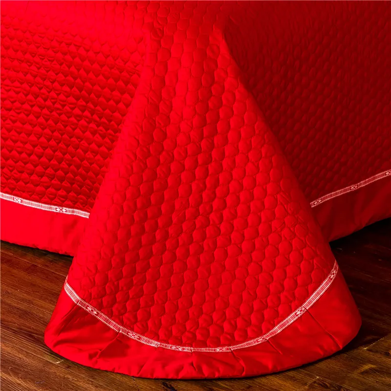Роскошные 100S Египетский хлопок красный свадебный комплект постельного белья