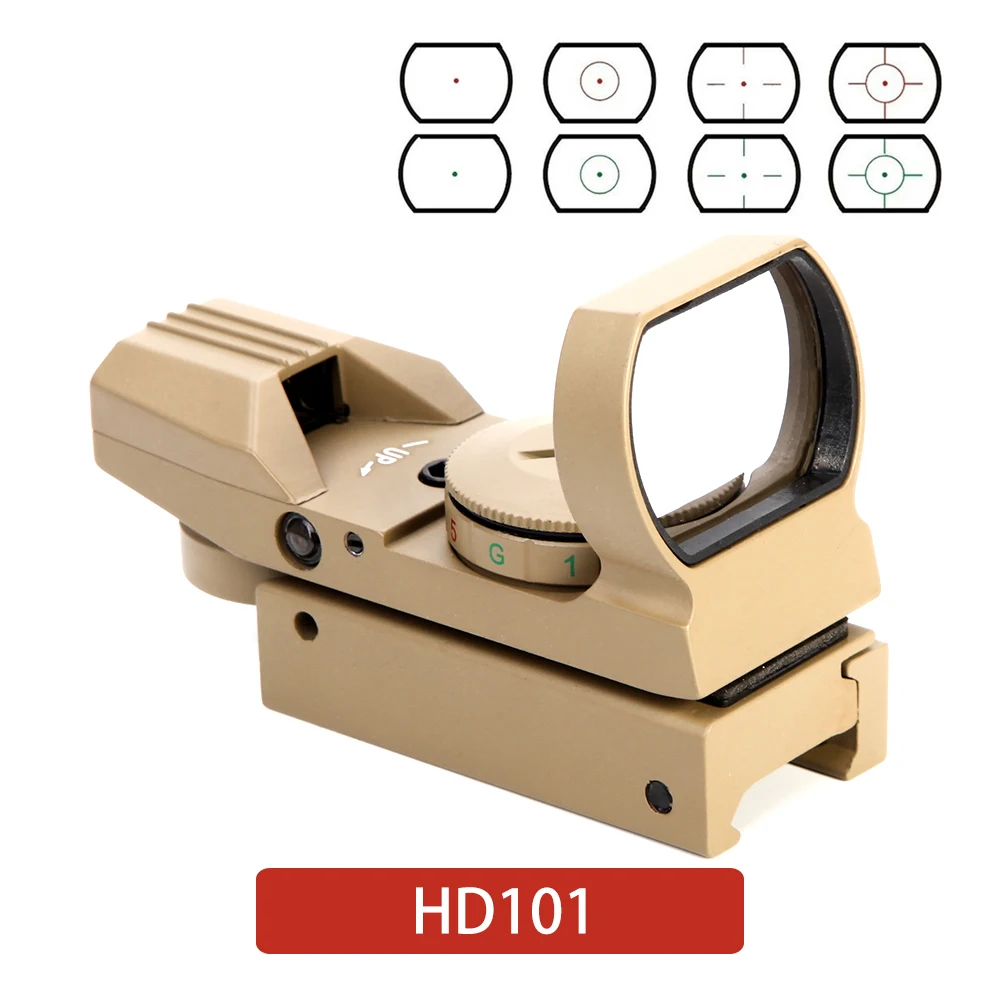 HD101 Tratical охотничий Снайперский прицел Red Dot Sight Reflex 4 Retical Регулируемый прицел с 20 мм рейкой голографический прицел