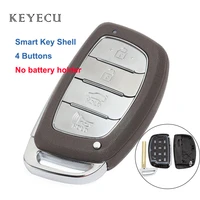 keyecu replacement uncut smart remote key shell case 4 buttons for hyundai ix25 ix35 sonata tucson 2014 2018 no battery holder