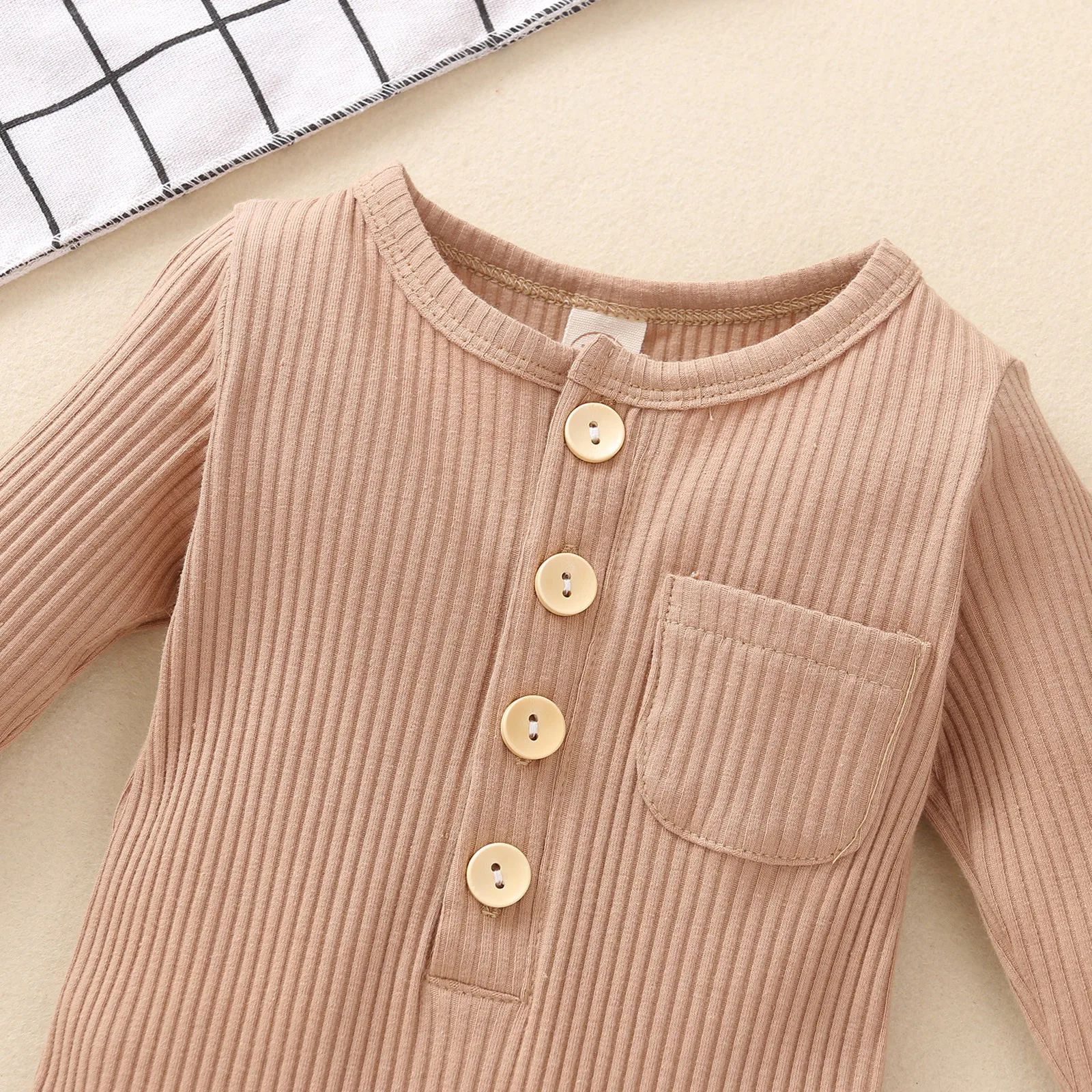 

Spring Autumn Unisex Newborn Baby Clothes Solid Baby Rompers Cotton Long Sleeve Toddler Romper + Headbands Infant Clothing 0-18M