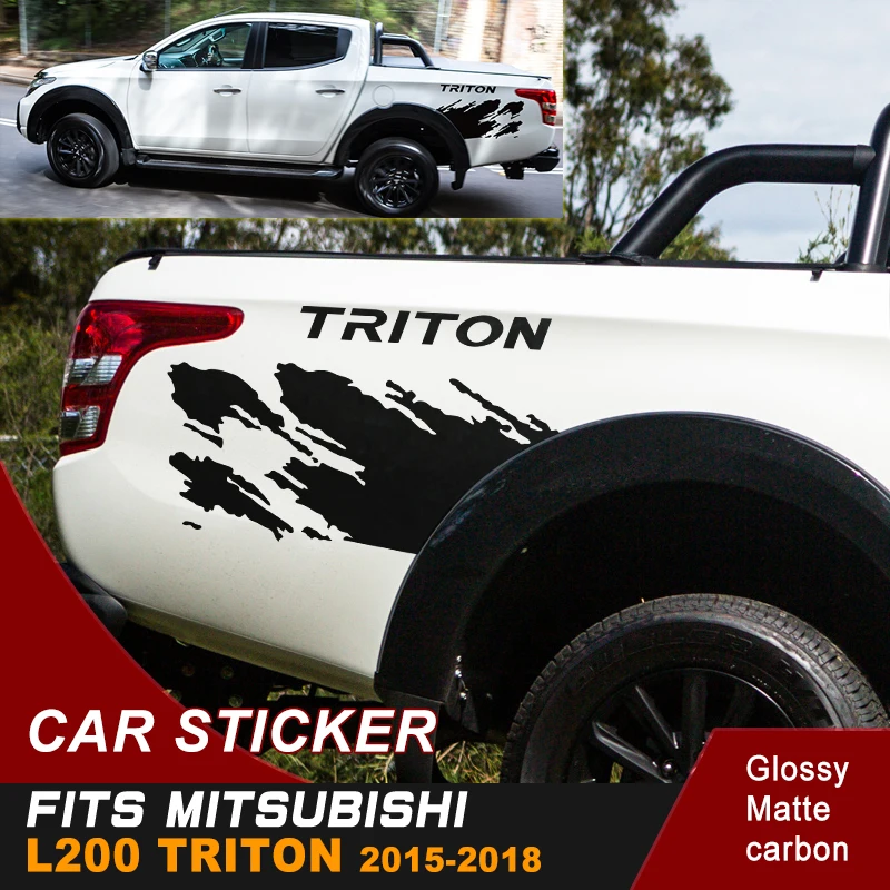 mud splash car body sticker 4x4 off road pickup box bed decal for mitsubishi l200 triton 2006-2015 2016 2017 2018 | Автомобили и