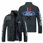 Новая мужская куртка с принтом логотипа FORD, кардиган на молнии, куртки, Модная приталенная Повседневная бейсбольная форма, байкерская куртка, пальто, женская верхняя одежда