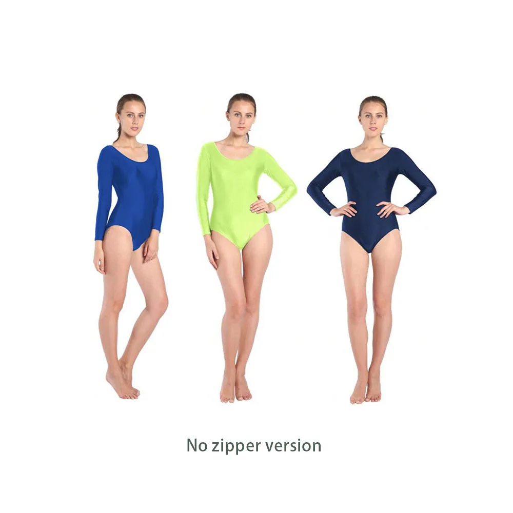 

23 colors Women Ballet Gymnastics Leotard Long Sleeve Black Leotard for Toddler Spandex Lycra Scoop Neck Dance adult Leotards