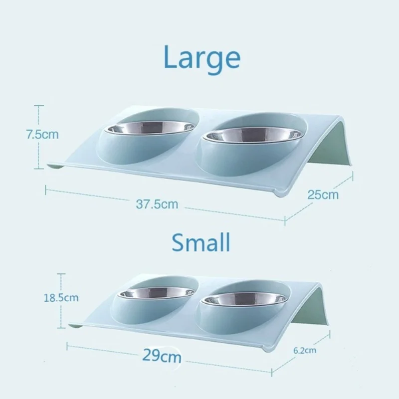 

Double Dogs Bowl Pet Food Container Feeding Stainless Steel slow feeder Bowl food container slow feeder container Pet Supplies