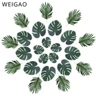 WEIGAO искусственных пальмовых листьев тропические растения листья Гавайскую украшения, товары для вечеринки Aloha Jungle BeachДень Святого Валентина Декор
