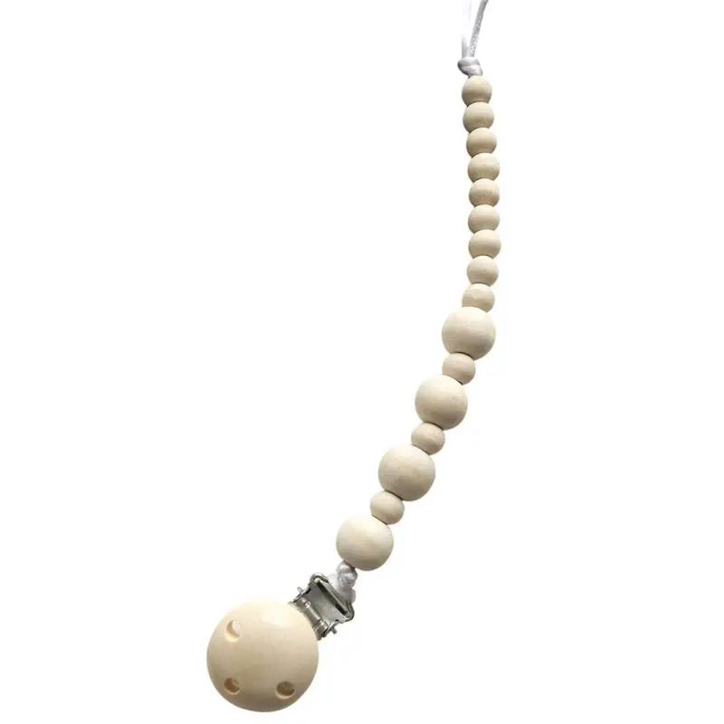 

Wooden Log Pacifier Chains Safe Teething Chain Baby Teether Eco-friendly Pacifier Clips Holder Chain w