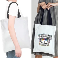 womens large shopper shopping tote bag astronaut pattern shoulder bag female foldable storage reusable handbags