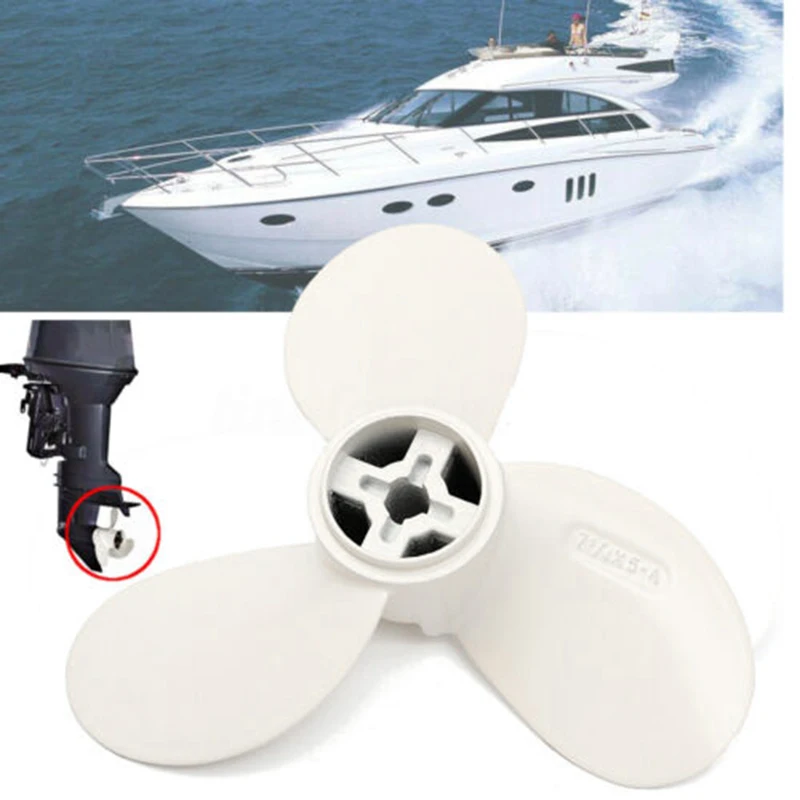 

White Boat Propeller 7 1/4X5-A Aluminum Alloy Marine Metal Outboard Motor Fits For 2 Horsepower 2 Stroke 2HP