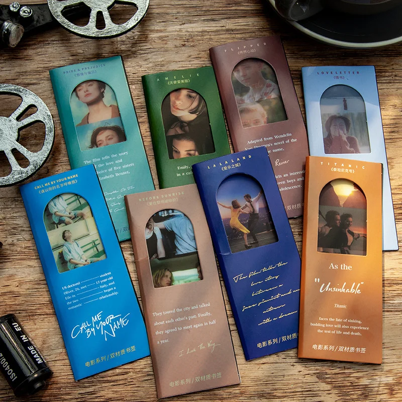 

6 Pcs Double Material Classic Movie Bookmarks Set Retro Literatur Art Manual Account Decoration Material Stationery Supplies