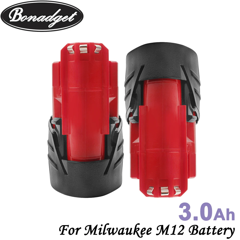 Перезаряжаемый литий ионный аккумулятор Bonadget для Milwaukee M12 12 в 3000