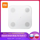 Умные весы Xiaomi 2 для определения жира в теле, оригинальные весы для определения здорового веса, ИМТ, с Bluetooth 5.0, ЖК-дисплеем, тест на баланс, сохраняют данные 13 человек